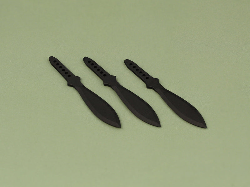 Load image into Gallery viewer, 1/6 - Custom - Black Leaf Throwing Knives x3
