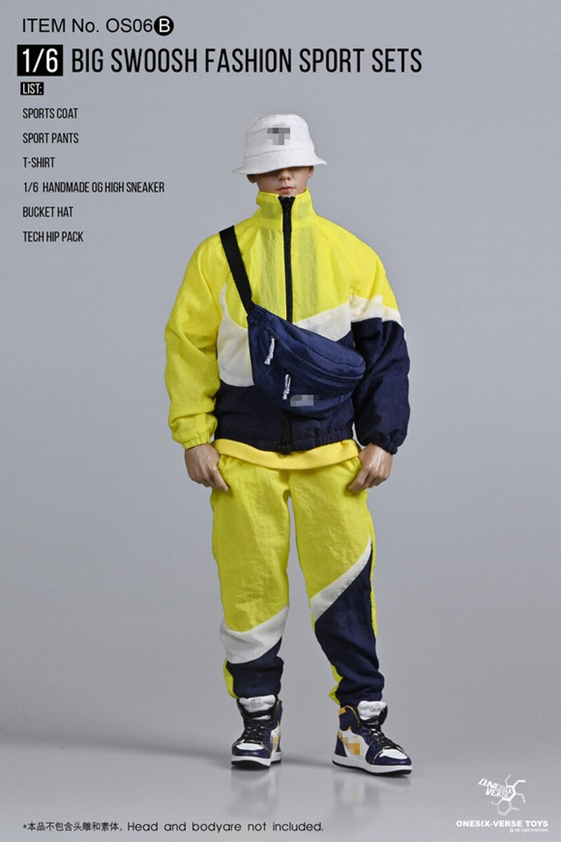 Load image into Gallery viewer, Big Swoosh Fashion Sports Set - Black, Yellow, &amp; White Jacket &amp; Pants
