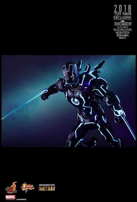 Diecast Neon Tech Iron Man & War Machine 3-Pack - MINT IN BOX
