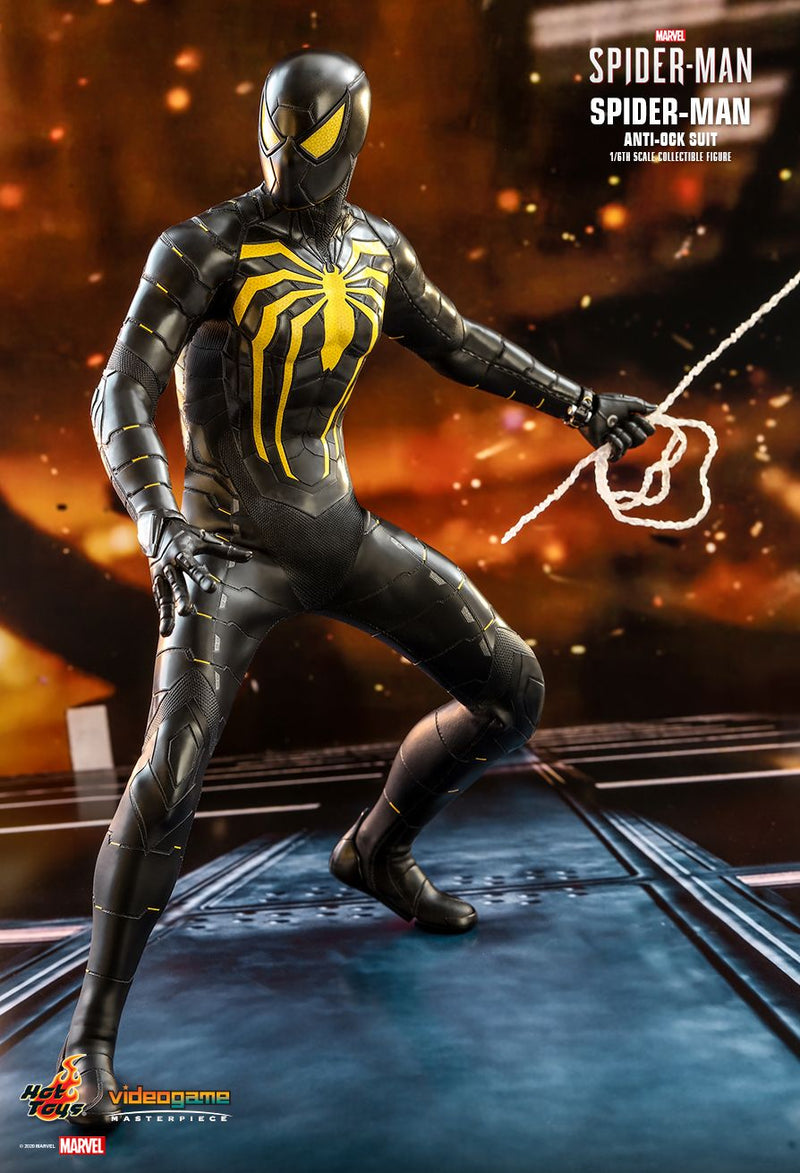 Load image into Gallery viewer, Spiderman Anti-Ock Suit - Male Body w/Black &amp; Yellow Body Suit
