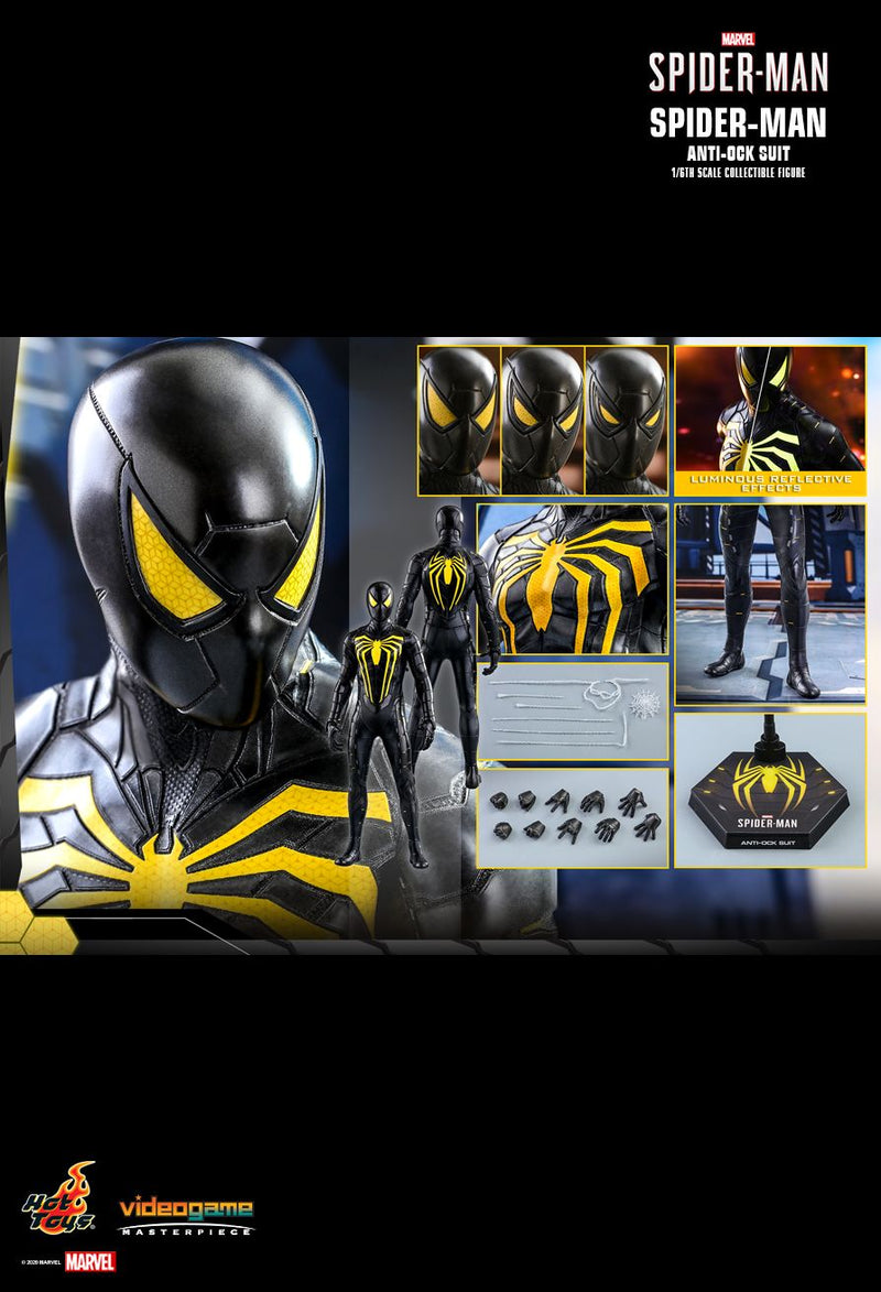 Load image into Gallery viewer, Spiderman Anti-Ock Suit - Male Body w/Black &amp; Yellow Body Suit
