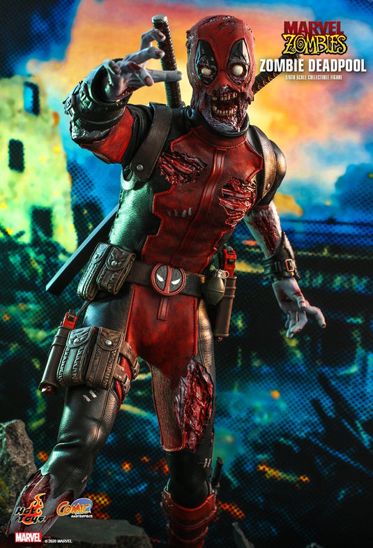 Zombie Deadpool - Base Figure Diorama Stand w/Backdrop