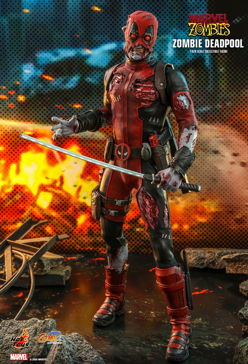 Load image into Gallery viewer, Zombie Deadpool - Red Shin Guards w/Boot Knife
