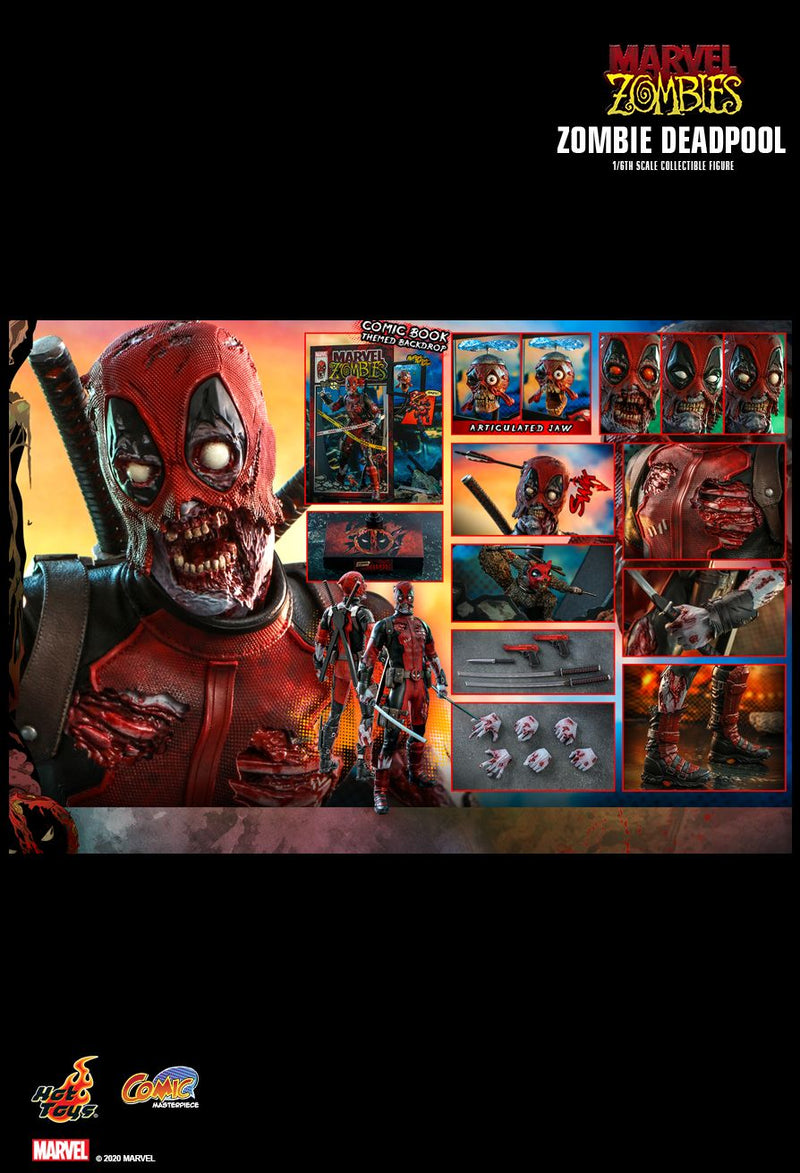 Load image into Gallery viewer, Zombie Deadpool - Base Figure Diorama Stand w/Backdrop
