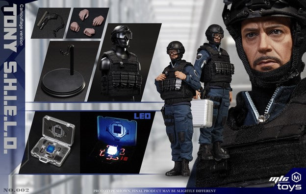 Load image into Gallery viewer, Tony Stark SHIELD Disguise - Blue SHIELD Uniform Set

