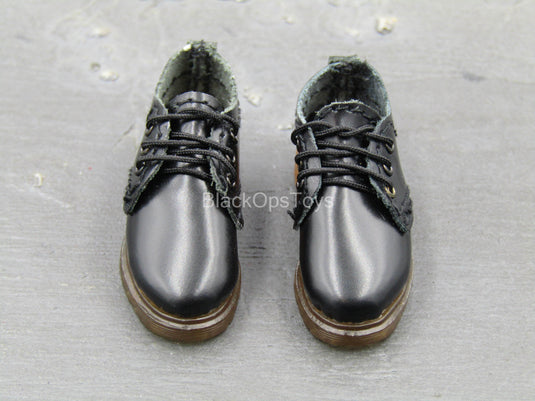 Metropolitan Police Chloe - Black Leather Like Female Shoes (Foot Type)