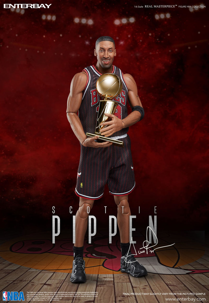 Load image into Gallery viewer, Scottie Pippen - Chicago Bulls Black Pinstripe Jersey w/Shorts
