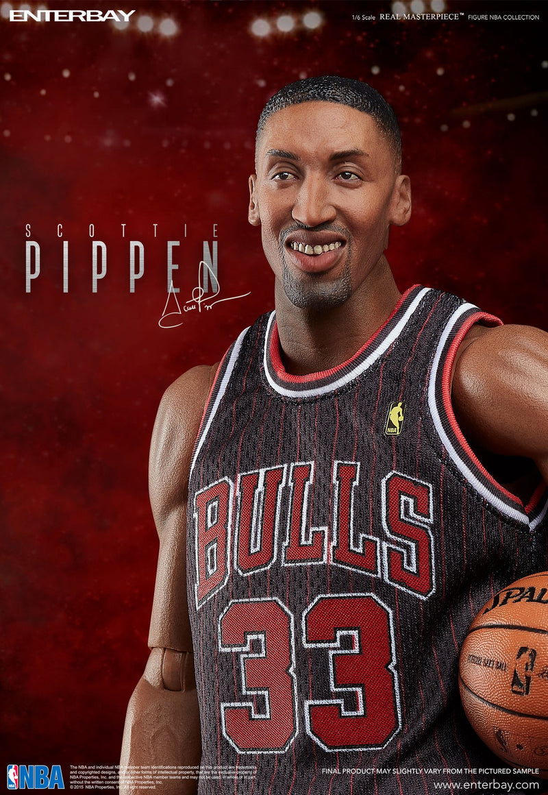 Load image into Gallery viewer, Scottie Pippen - Chicago Bulls Black Pinstripe Jersey w/Shorts
