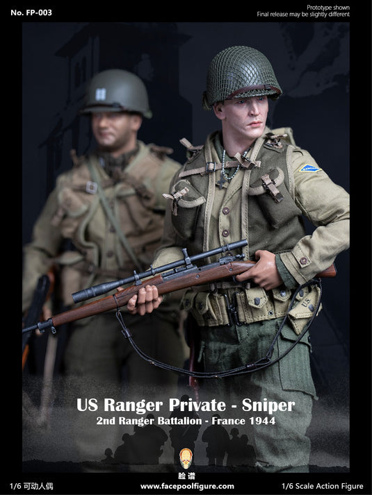 WWII - US Ranger Private Sniper - Male Head Sculpt
