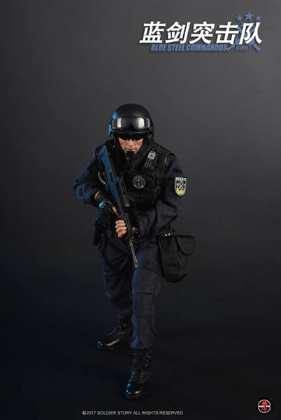 Load image into Gallery viewer, SWAT Blue Steel Commandos - Black Radio w/Headset
