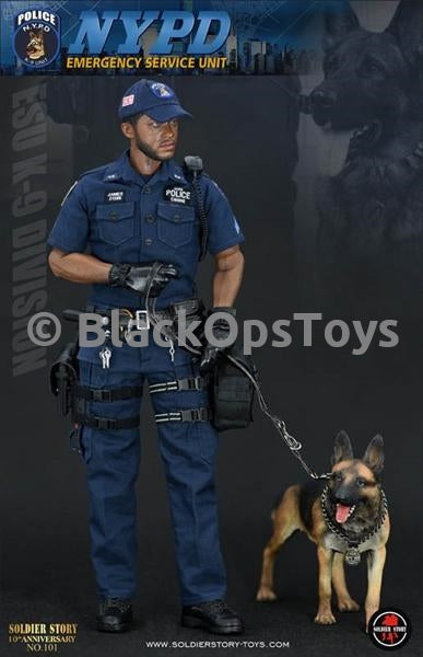 Police ESU K-9 Division - German Shepherd w/Metal Leash & Badge