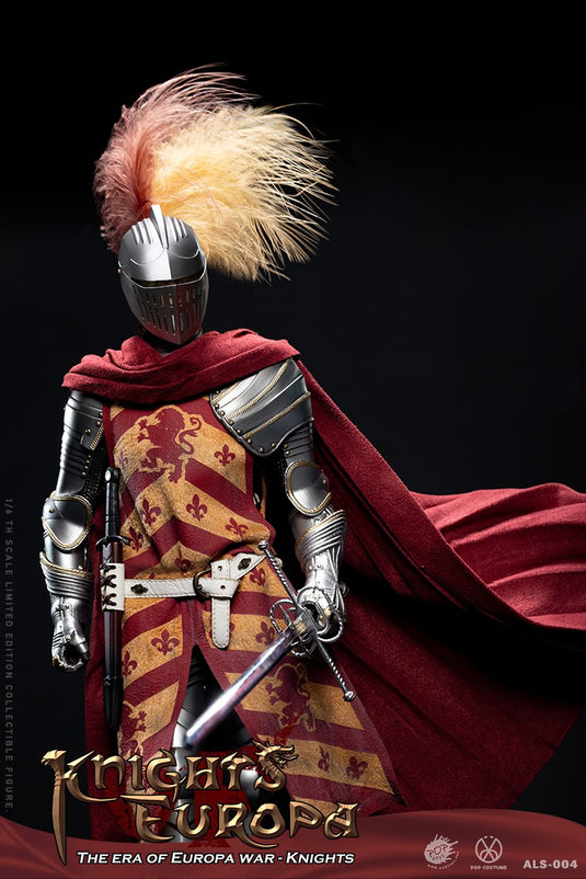 Griffin Knight - Flag Pole w/Yellow & Red Flag & Armor Stand