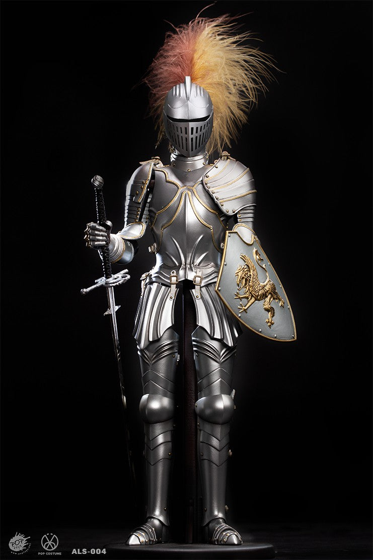Load image into Gallery viewer, Griffin Knight - Flag Pole w/Yellow &amp; Red Flag &amp; Armor Stand
