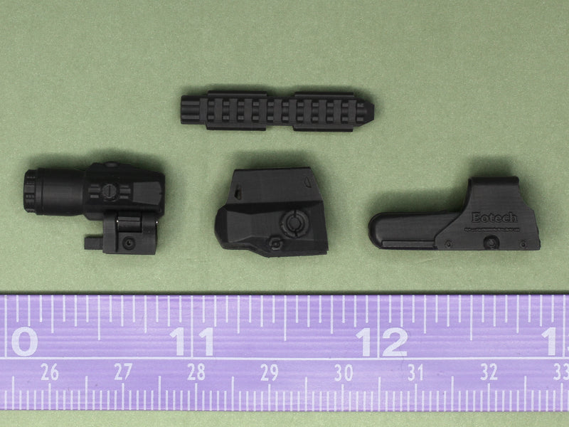 Load image into Gallery viewer, 1/6 - Custom - Modular M14 EBR Rifle Set w/Custom Magnetic Attachments (GREEN)
