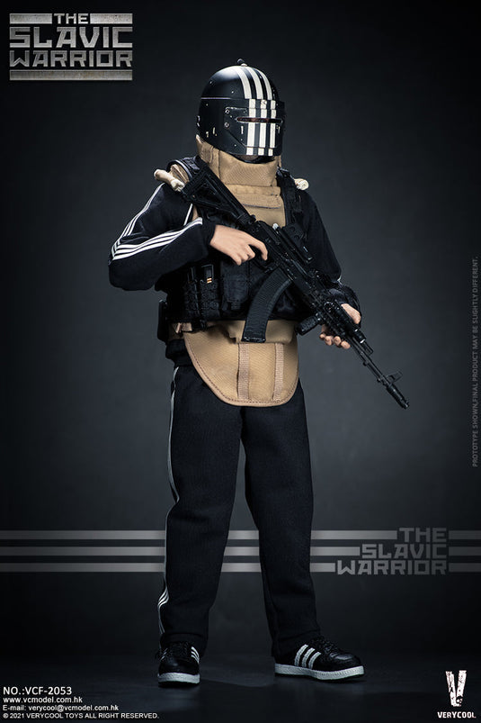 Slavic Warrior - Black Striped Helmet