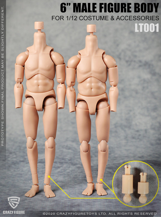 1/12 - Male Base Body w/Head Sculpt Type 1 - MINT IN BOX