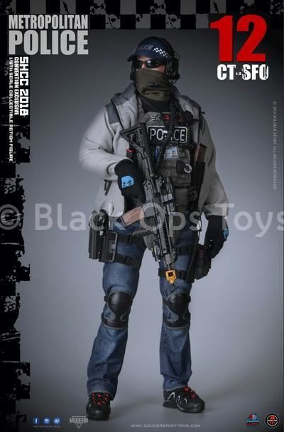 Load image into Gallery viewer, Metropolitan Police - Black &amp; Grey Windbreaker Jacket
