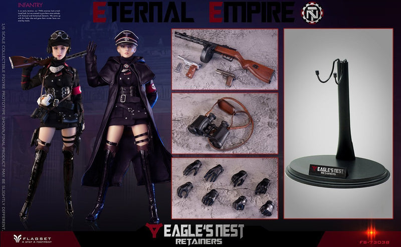 Load image into Gallery viewer, Eternal Empire Eagles Nest - Black Thigh High Boots (Peg Type)
