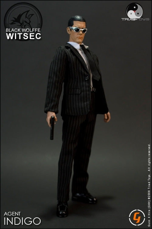 Load image into Gallery viewer, WITSEC Agent Indigo - Male Body w/Head Sculpt &amp; Full Suit Set
