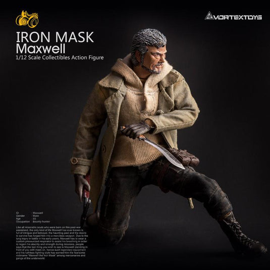 1/12 - Iron Mask - Maxwell - Male Head Sculpt w/Gas Mask