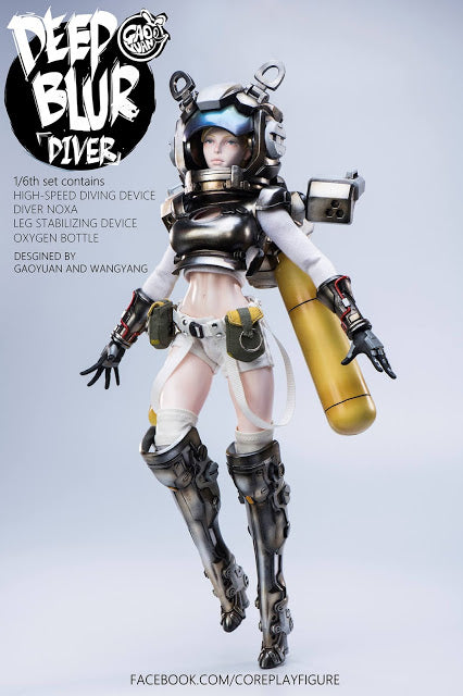 Deep Blur Diver - Female Diving Chest Plate w/Oxygen Tanks