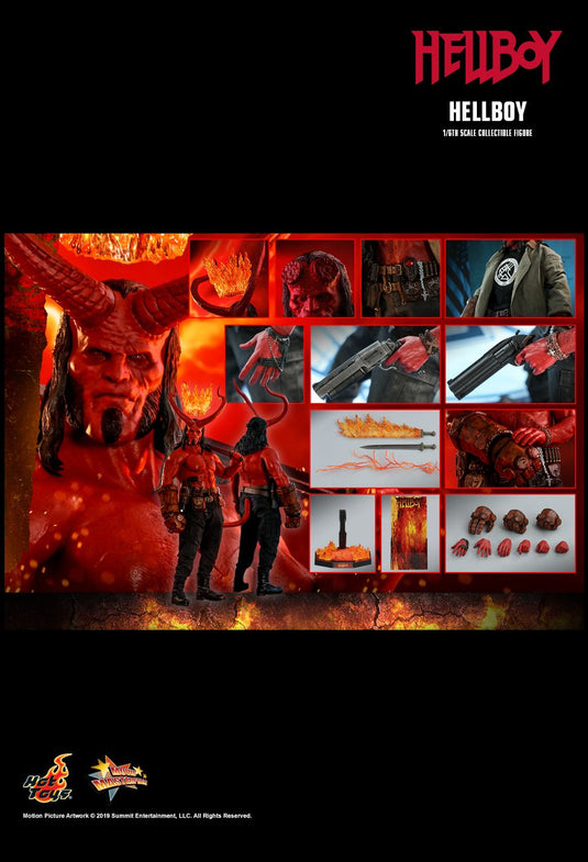 Hellboy - Male Head Sculpt w/Horns & Flame Crown