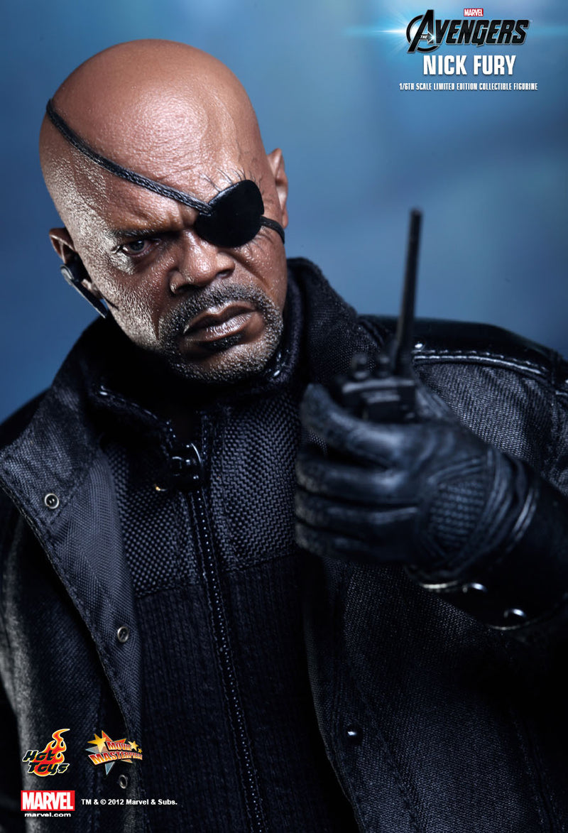 Load image into Gallery viewer, Avengers - Nick Fury - Black &amp; Purple Stripe Shirt
