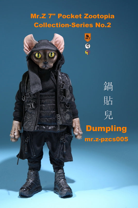 Other Scale - Zootopla - Dumpling - Black Leather-Like Backpack