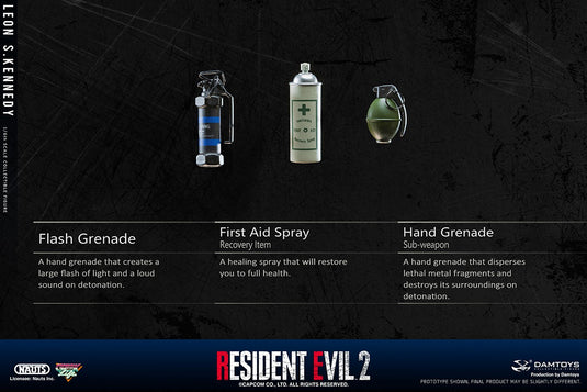 Resident Evil 2 - Leon Kennedy - Grenade Set w/First Aid Spray
