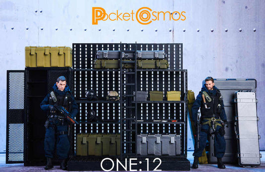 1/12 - Metal Weapons Cabinet & Rack - MINT IN BOX