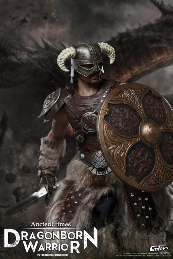 Load image into Gallery viewer, Dragonborn Warrior - Metal Horned Dragonborn Helmet
