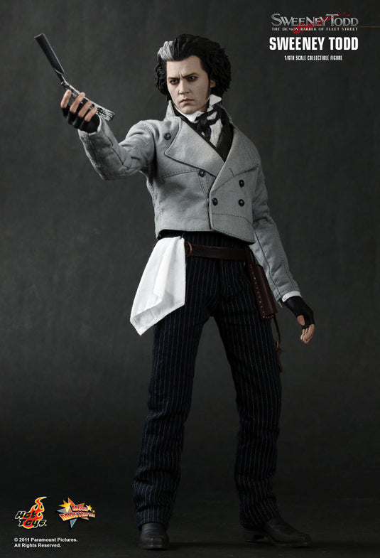Sweeney Todd - Black Stripes Patterned Trench Coat