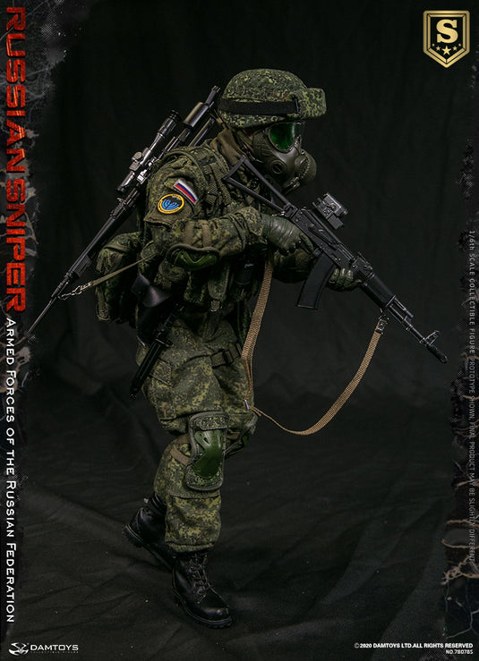 Russian Sniper - Green Gas Mask Set w/EMR Camo Pouch