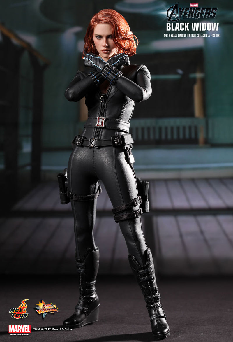 Load image into Gallery viewer, The Avengers - Black Widow - Black Knee-High Boots (Peg Type)
