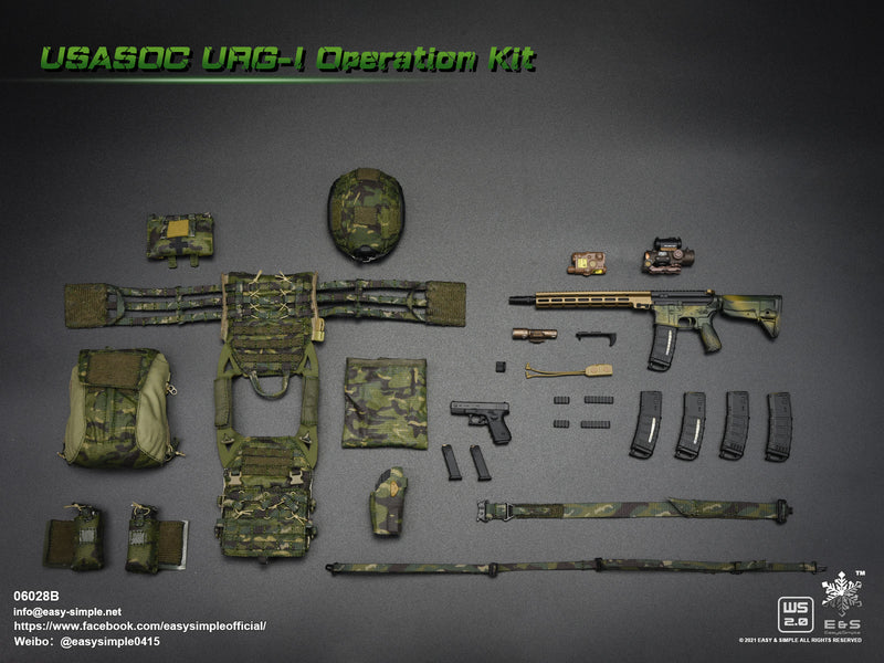 Load image into Gallery viewer, USASOC URG-1 - Tropical Multicam Hook &amp; Loop Radio Pouch
