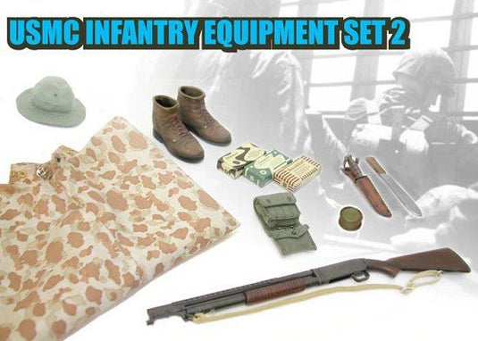 WWII - USMC Infantry Equipment - Tan Frogskin Camo Poncho