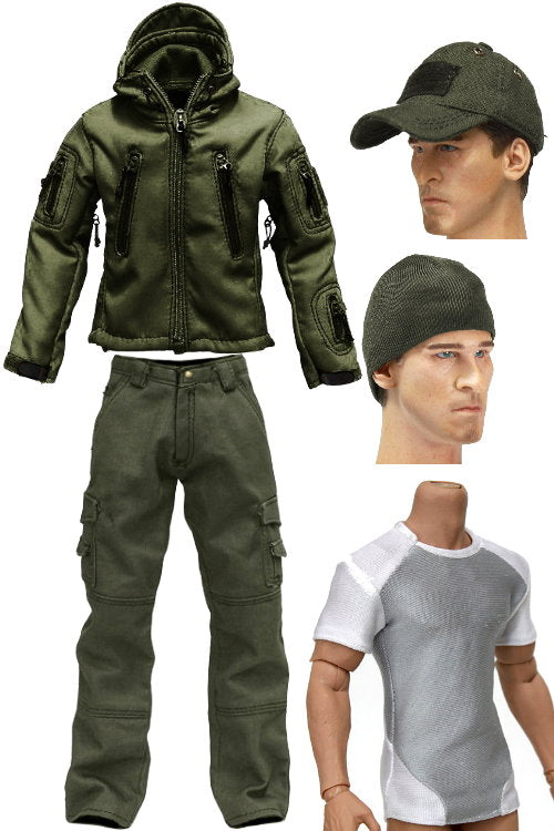 Load image into Gallery viewer, Adventure &amp; Tactical Set C - OD Green Cap w/Hook &amp; Loop Panels
