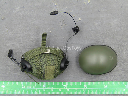 US Army Armor Tanker Crewman - Green Helmet Set