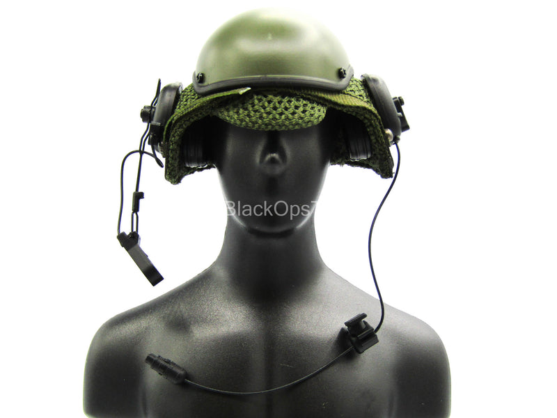 Load image into Gallery viewer, US Army Armor Tanker Crewman - Green Helmet Set

