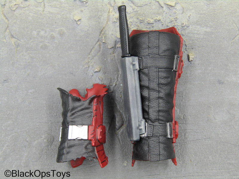 Load image into Gallery viewer, Zombie Deadpool - Red Shin Guards w/Boot Knife
