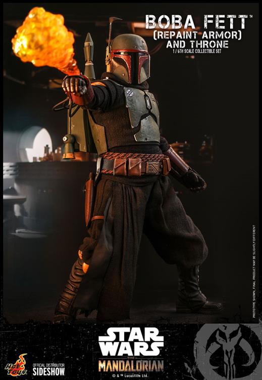 Load image into Gallery viewer, Star Wars Boba Fett Repaint - Male Body w/Black Robes &amp; Head Sculpt
