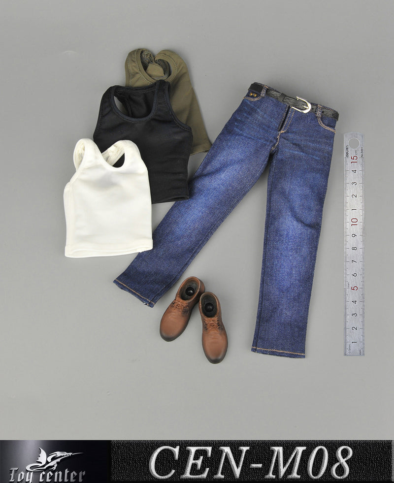 Load image into Gallery viewer, Tank &amp; Jean Set - Brown Shoes (Peg Type)
