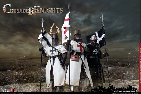 Crusader Knights - Metal Light Grey & Brown Greaves