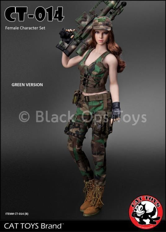 Female Soldier - Woodland Camo - Combat Cap
