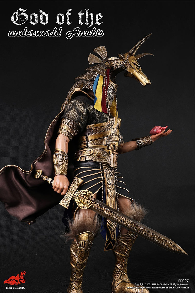 Load image into Gallery viewer, God Of The Underworld Anubis - Metal Gold Like Scales w/Heart &amp; Feather

