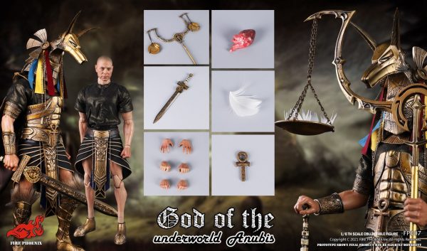 Load image into Gallery viewer, God Of The Underworld Anubis - Metal Gold Like Scales w/Heart &amp; Feather
