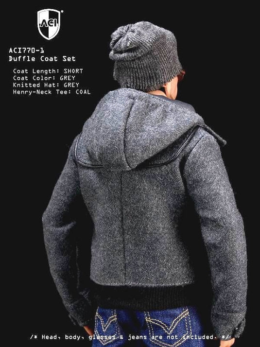 Cold Weather Wear - Grey Fleece Like Jacket w/Removable Hood