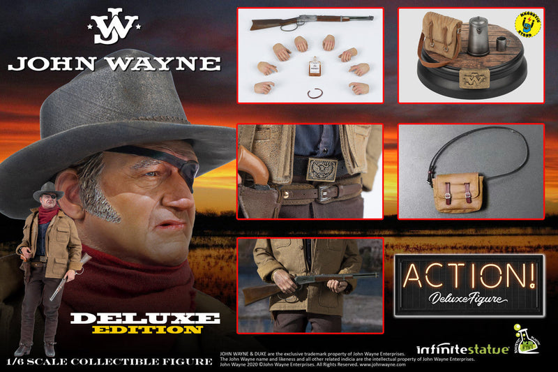Load image into Gallery viewer, John Wayne - Male Head Sculpt w/Hat &amp; Eye Patch
