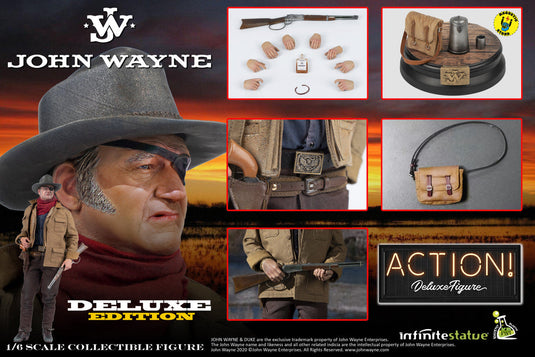 John Wayne - Male Head Sculpt w/Hat & Eye Patch
