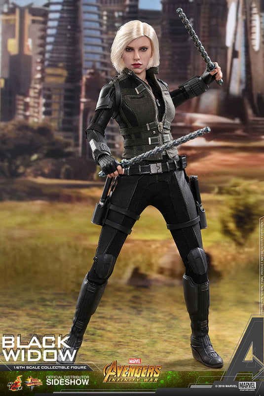 Avengers Infinity War - Black Widow - Black High Boots (Peg Type)